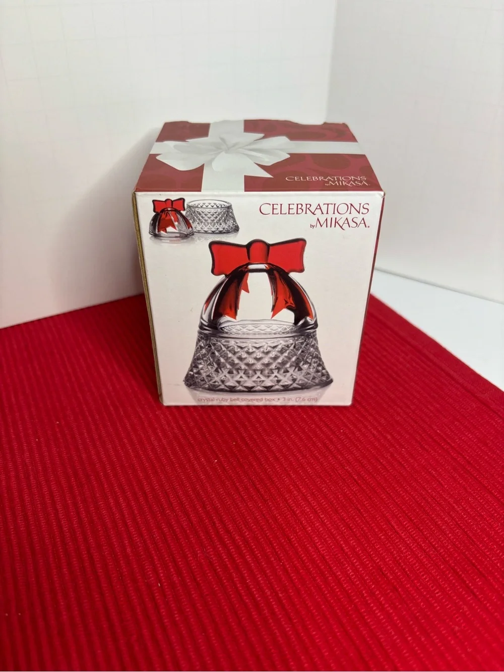 Mikasa Crystal Ruby Bell Covered Box “Celebrations” From The Rejoice Collection